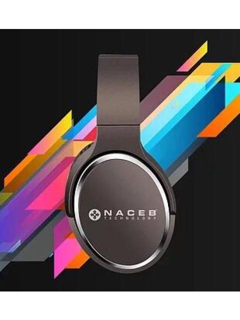 NACEB AUDIFONOS CON MICROFONO FORNAX BLUETOOTH INALAMBRICO 3.5MM NEGRO-MARRON