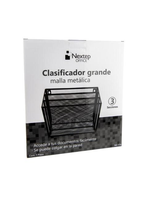 NEXTEP ORGANIZADOR DE MALLA METALICA NE-176 3 NIVELES NEGRO