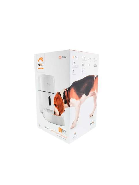 NEXXT SOLUTIONS DISPENSADOR DE ALIMENTOS PARA MASCOTAS NHAP-610 70 GRAMOS CAMARA WIFI CONTROL DE APLICACION BLANCO