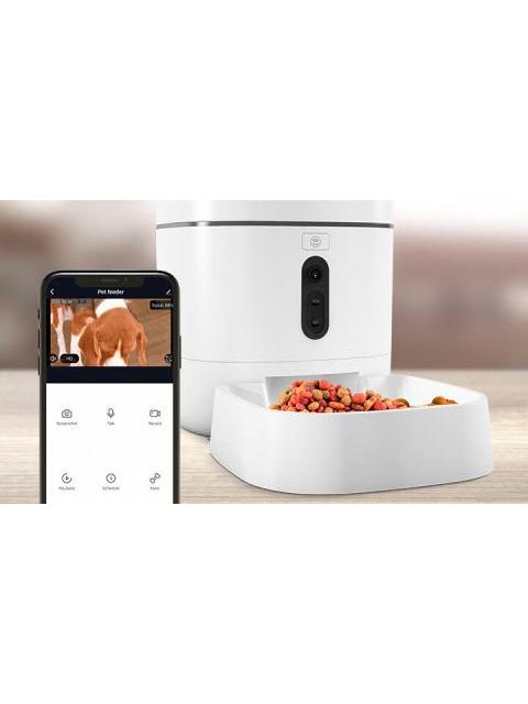 NEXXT SOLUTIONS DISPENSADOR DE ALIMENTOS PARA MASCOTAS NHAP-610 70 GRAMOS CAMARA WIFI CONTROL DE APLICACION BLANCO