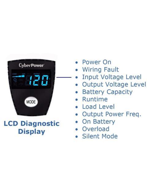 NO BREAK CYBERPOWER CP825AVRLCD 450W 825VA ENTRADA 90-140V