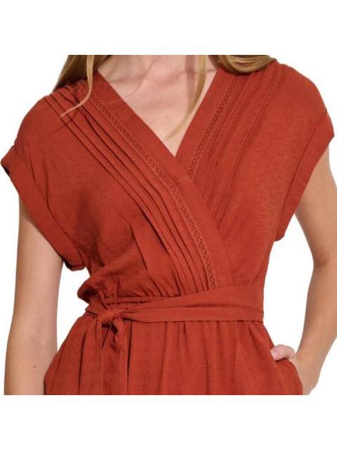 PALAZZO CON BORDADO ROJO LADRILLO HOLLY LAND