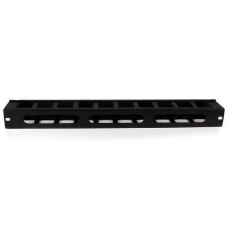 STARTECH  PANEL CANALETA HORIZONTAL DE 1U CON CUBIERTA PARA GESTION DE CABLEADO EN RACKS Y PERFORACIONES LATERALES
