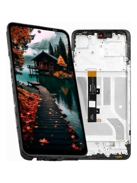 PANTALLA PARA MOTO EDGE 20 LITE XT2139-1 AMOLED CON MARCO COMPLETA COLOR NEGRO