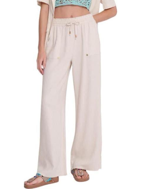 PANTALON ANCHO DE LINO BEIGE HOLLY LAND