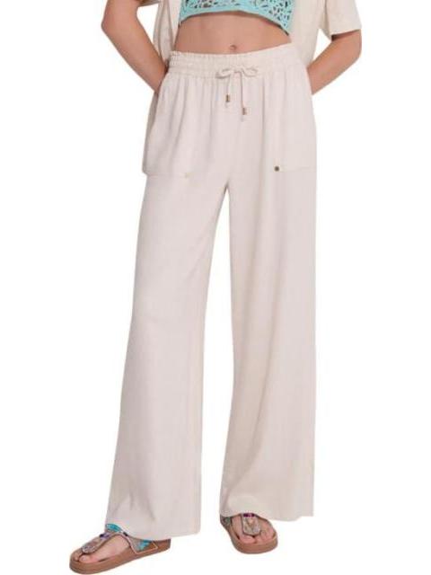 PANTALON ANCHO DE LINO BEIGE HOLLY LAND