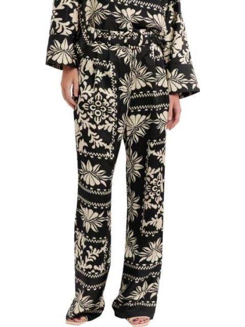 PANTALON ANCHO ESTAMPADO NEGRO HOLLY LAND