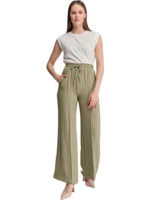 PANTALON ANCHO VERDE OLIVO HOLLY LAND
