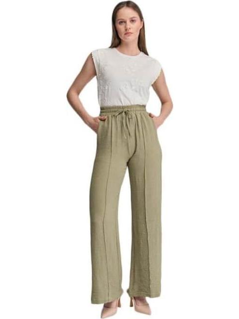 PANTALON ANCHO VERDE OLIVO HOLLY LAND
