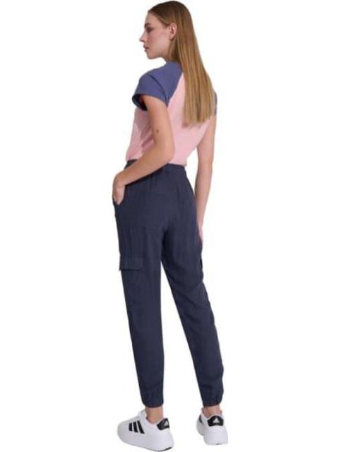 PANTALON CARGO DE LINO AZUL HOLLY LAND