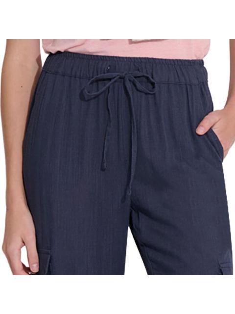 PANTALON CARGO DE LINO AZUL HOLLY LAND