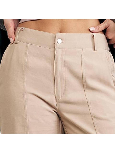PANTALON RECTO CINTURA ALTA BEIGE HOLLY LAND