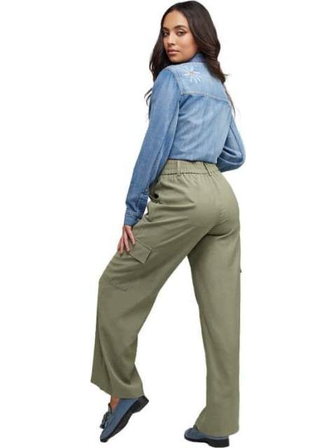 PANTALON RECTO CINTURA ALTA VERDE OLIVO HOLLY LAND