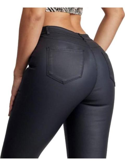 PANTALON CINTURA ALTA EFECTO PIEL NEGRO ATMOSPHERE DNM