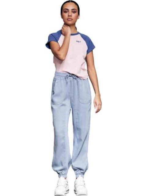 PANTALON CINTURA REGULAR AZUL TURQUESA HOLLY LAND