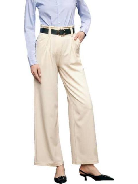 PANTALON CON CINTURON MARFIL HOLLY LAND