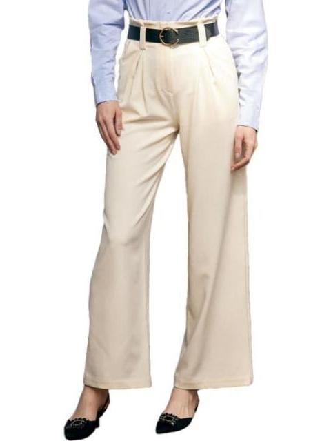 PANTALON CON CINTURON MARFIL HOLLY LAND