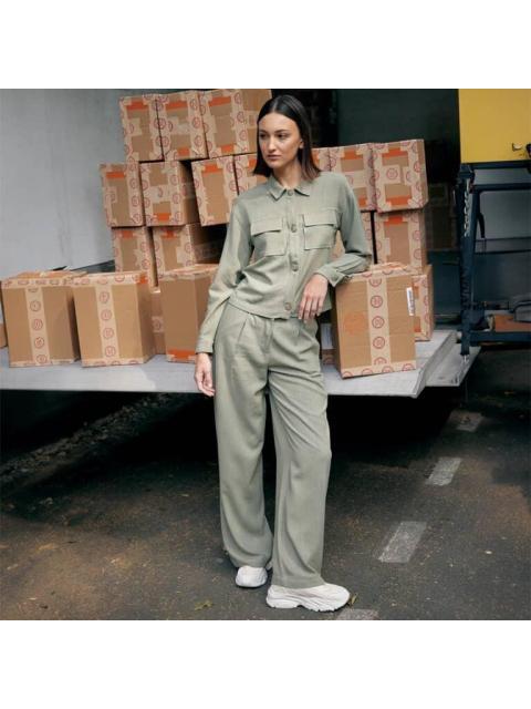 PANTALON CON CINTURON VERDE OLIVO HOLLY LAND