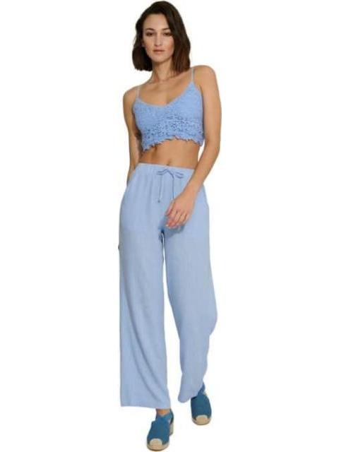 PANTALON DE LINO AZUL HOLLY LAND