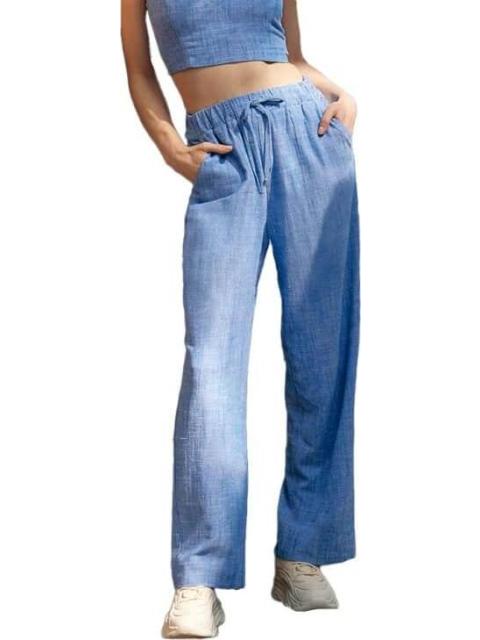 PANTALON DE LINO AZUL HOLLY LAND