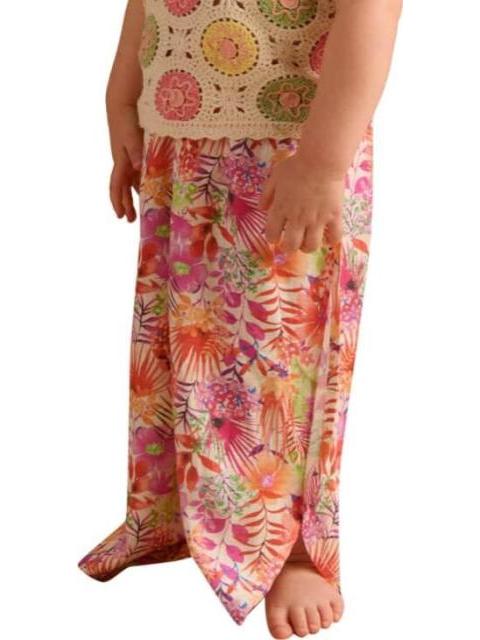 PANTALON DE LINO ESTAMPADO MULTICOLOR HOLLY LAND KIDS