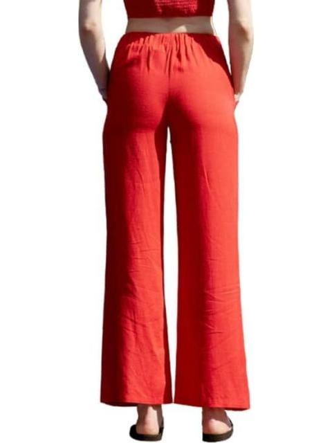 PANTALON DE LINO ROJO HOLLY LAND