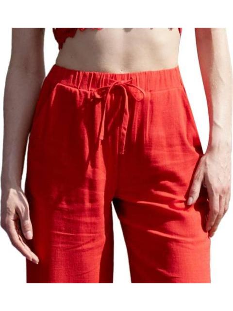 PANTALON DE LINO ROJO HOLLY LAND