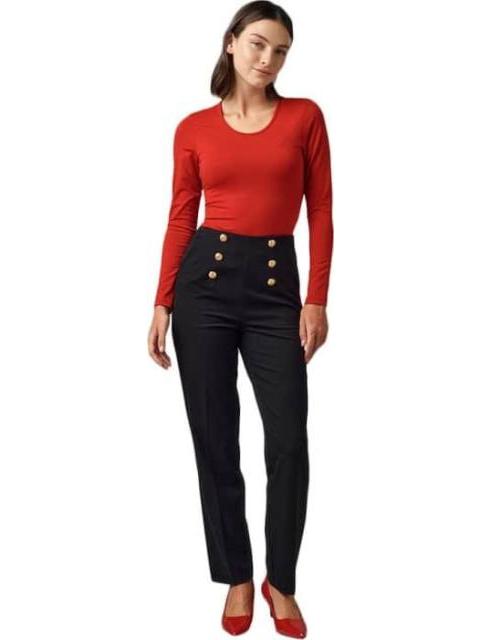 PANTALON DE VESTIR CINTURA ALTA NEGRO HOLLY LAND