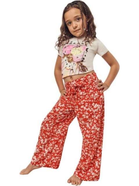 PANTALON ESTAMPADO PIERNA ANCHA ROJO HOLLY LAND KIDS