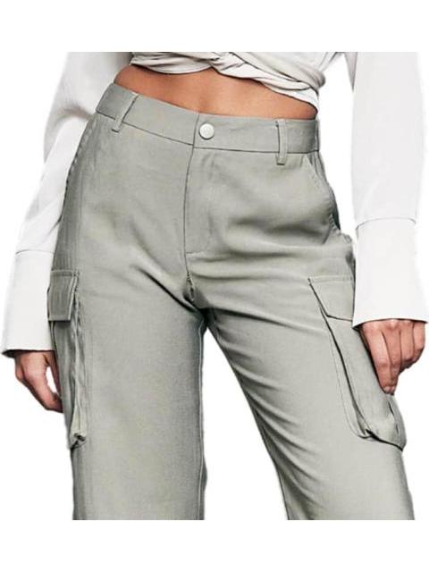 PANTALON RECTO CINTURA ALTA VERDE OLIVO HOLLY LAND