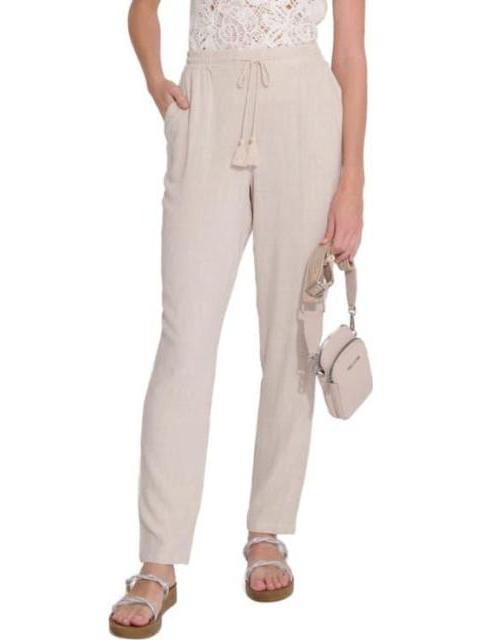 PANTALON RECTO DE LINO BEIGE HOLLY LAND