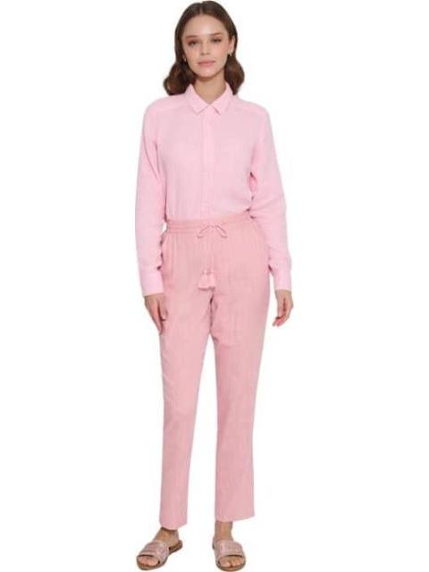 PANTALON RECTO DE LINO ROSA HOLLY LAND