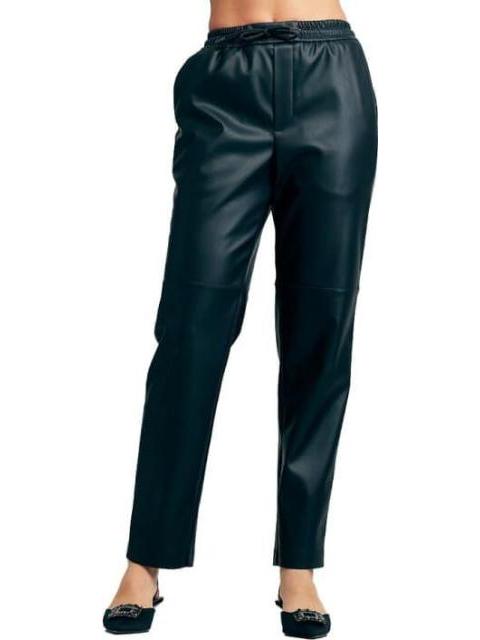 PANTALON RECTO EFECTO PIEL NEGRO HOLLY LAND