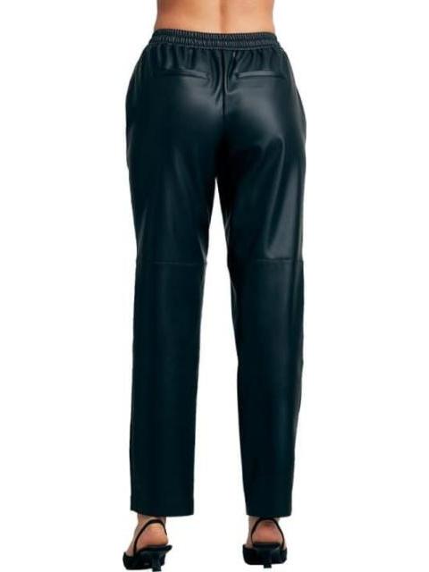 PANTALON RECTO EFECTO PIEL NEGRO HOLLY LAND
