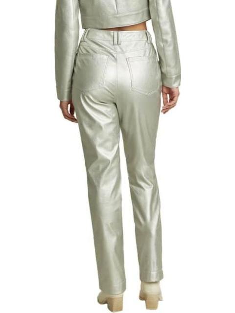 PANTALON RECTO METALICO PLATA HOLLY LAND