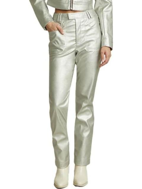 PANTALON RECTO METALICO PLATA HOLLY LAND