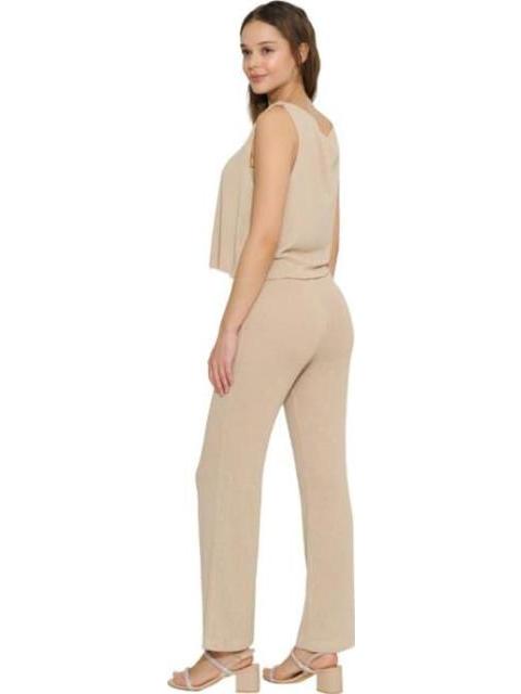 PANTALON TEJIDO CORTE RECTO BEIGE HOLLY LAND