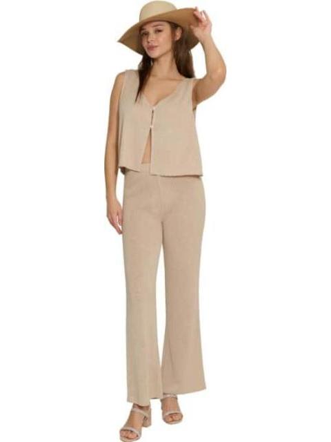PANTALON TEJIDO CORTE RECTO BEIGE HOLLY LAND