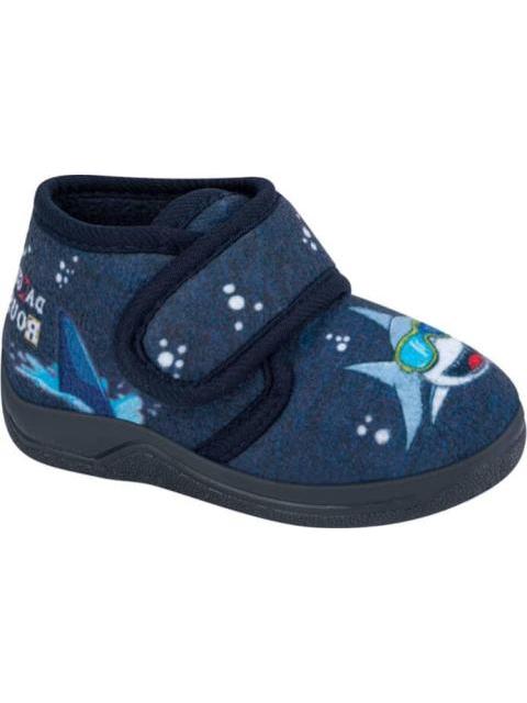 PANTUFLA BOTIN TIBURON AZUL MARINO SCHATZ KIDS