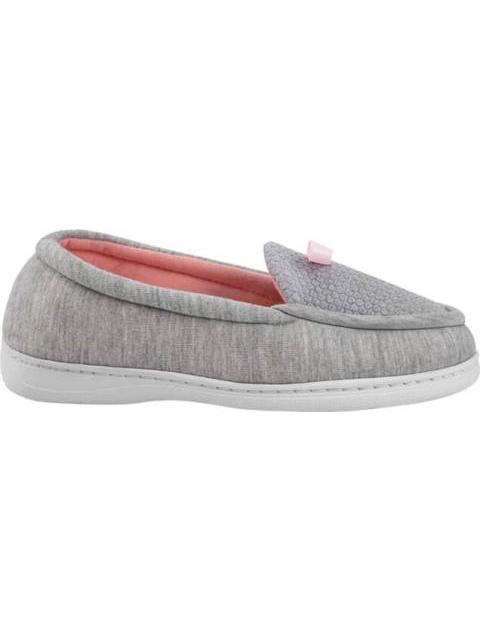 PANTUFLA CERRADA CON MOÑO GRIS SHOSH CONFORT