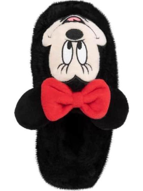 PANTUFLA CERRADA PELUCHE NEGRO MINNIE MOUSE