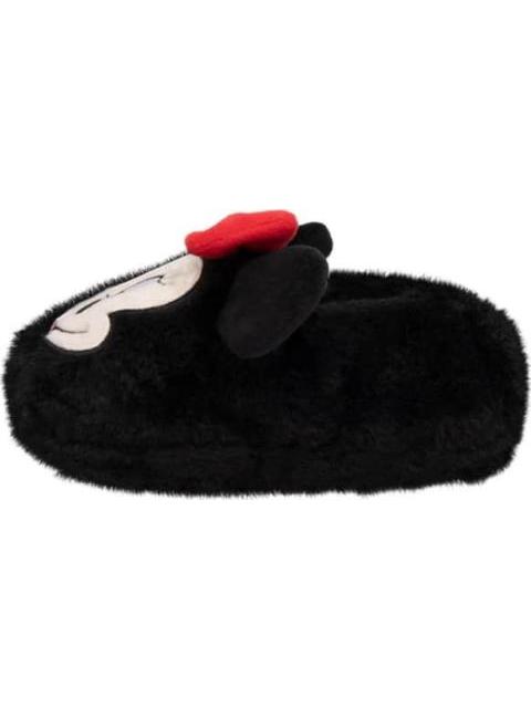PANTUFLA CERRADA PELUCHE NEGRO MINNIE MOUSE
