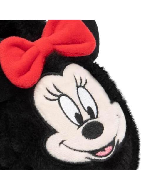 PANTUFLA CERRADA PELUCHE NEGRO MINNIE MOUSE