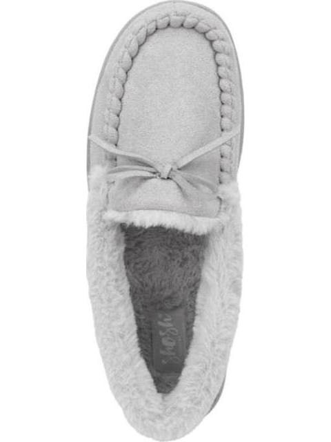 PANTUFLA CON MOÑO GRIS SHOSH CONFORT