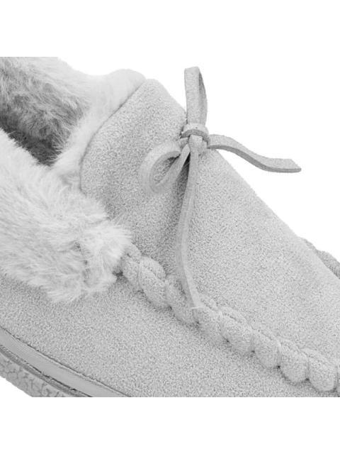 PANTUFLA CON MOÑO GRIS SHOSH CONFORT