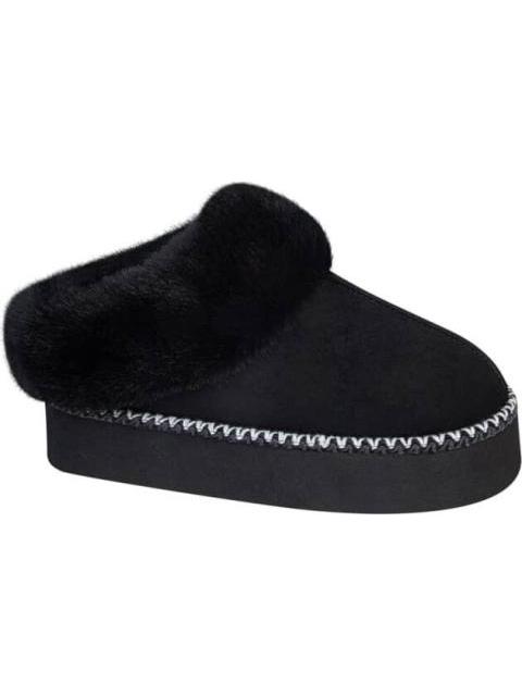 PANTUFLA CON PLATAFORMA PELUCHE NEGRO LOVE TO LOUNGE
