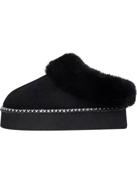 PANTUFLA CON PLATAFORMA PELUCHE NEGRO LOVE TO LOUNGE