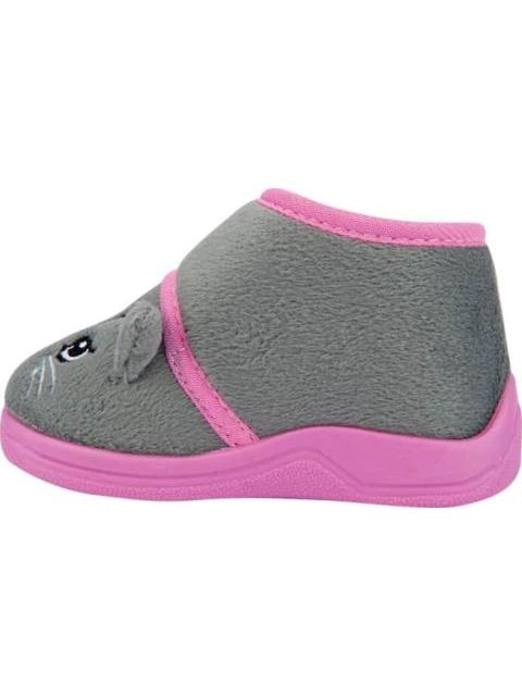 PANTUFLA GATO VELCRO GRIS VIVIS SHOES KIDS