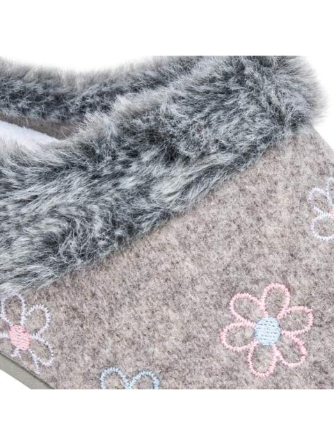 PANTUFLA PAÑO GRIS SHOSH CONFORT