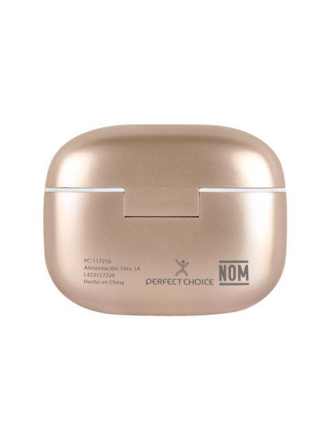PERFECT CHOICE AUDIFONOS INTRAURICULARES CON MICROFONO INTUNE INALAMBRICO BLUETOOTH USB-C BEIGE